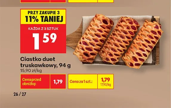 Ciastko duet truskawkowy promocja w Biedronka