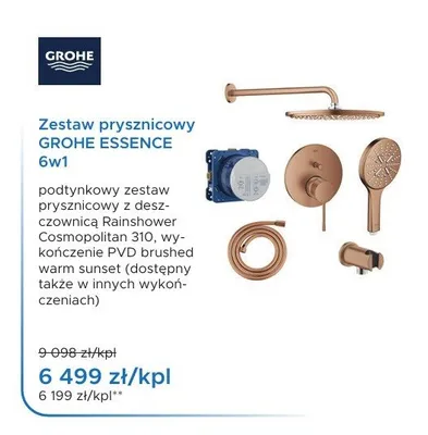 Zestaw prysznicowy Grohe Essence 6w1 promocja w Blu Salony Łazienek