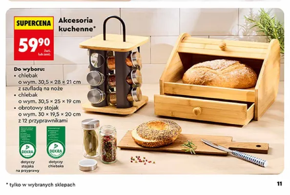 Chlebak z szufladą na noże Smukee promocja w Biedronka