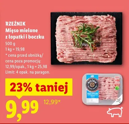 Mięso mielone z łopatki i boczku promocja w Lidl