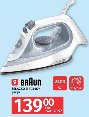 Żelazko BRAUN ŻELAZKO SI 3054GY promocja w Selgros