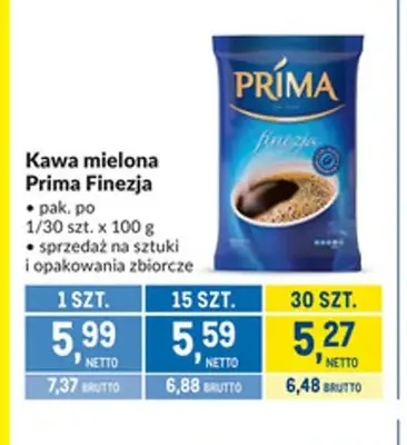 Kawa mielona Prima Finezja promocja w Makro