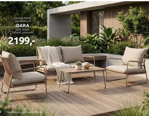 Zestaw mebli ogrodowych sofa, stolik, 2xfotel, poduszki promocja w Black Red White