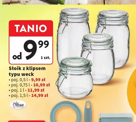 Słoik z klipsem typu weck Tadar 0,5 l promocja w Intermarche