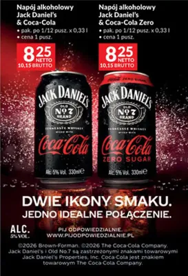 Napój alkoholowy Jack Daniel's & Coca-Cola promocja w Makro