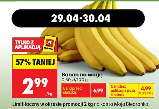 Banan na wagę promocja w Biedronka