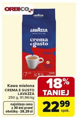 Kawa mielona Crema e Gusto promocja w Carrefour Market