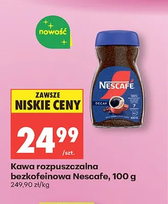 Kawa rozpuszczalna bezkofeinowa Nescafe promocja w Biedronka