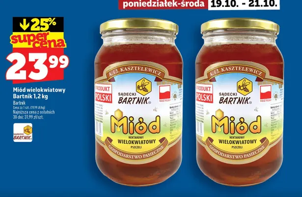 Miód wielokwiatowy Sądecki Bartnik promocja w TOPAZ