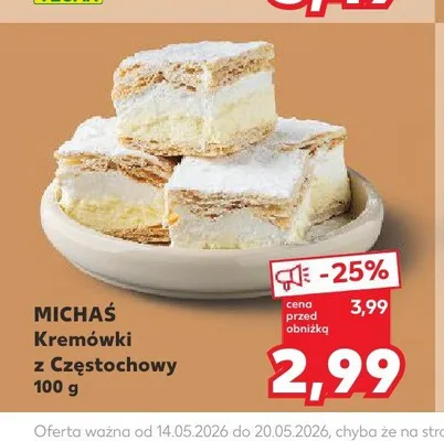 Kremówki z Częstochowy MICHAŚ promocja w Kaufland
