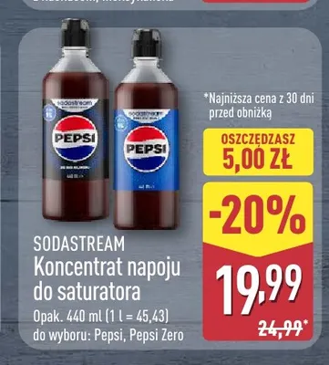 Koncentrat napoju do saturatora Pepsi Zero Sodastream promocja w Aldi