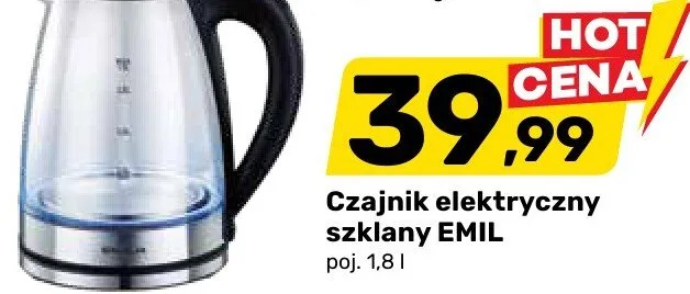 Czajnik elektryczny szklany promocja w Bricomarche