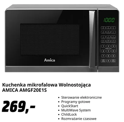 Kuchenka mikrofalowa wolnostojąca Amica AMGF20E1S promocja w Media Markt