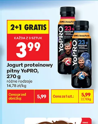 Jogurt proteinowy pitny YoPRO promocja w Biedronka