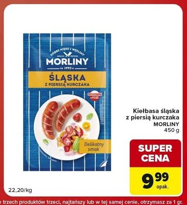 Kiełbasa śląska z piersią kurczaka Morliny promocja w Carrefour Market