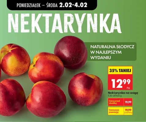 Nektarynka na wagę promocja w Biedronka
