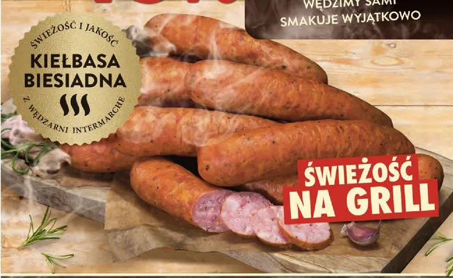 Kiełbasa biesiadna Z Wędzarni Intermarché promocja w Intermarche