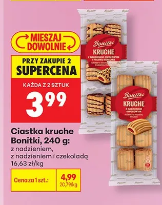 Ciastka kruche Bonitki z nadzieniem promocja w Biedronka