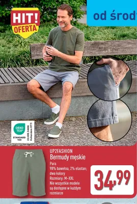 Bermudy męskie UP2FASHION promocja w Aldi