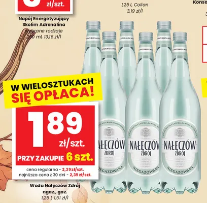 Woda niegazowana Nałęczów Zdrój promocja w emma MARKET