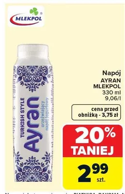 Napój ayran promocja w Carrefour Market