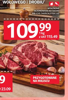 Wołowina sezonowana na sucho Rib-Eye z kością stek luz promocja w Selgros