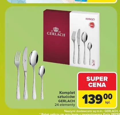 Komplet sztućców Gerlach 24 elementy promocja w Carrefour