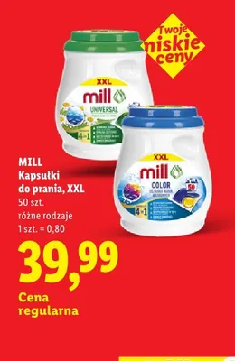 Kapsułki do prania Mill Universal XXL 50-pak promocja w Lidl
