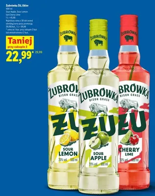 Likier Żubrówka ŻU Sour Apple promocja w Lidl