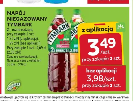 Napój niegazowany Tymbark promocja w Stokrotka