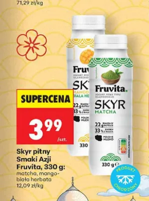 Skyr pitny Smaki Azji Fruvita matcha promocja w Biedronka