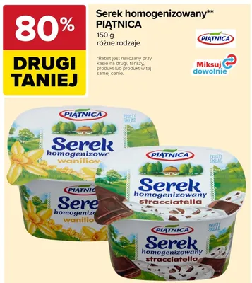 Serek homogenizowany waniliowy Piątnica promocja w Carrefour