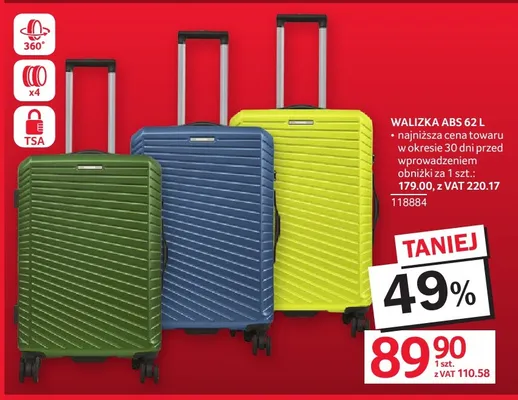 Walizka ABS 62 l promocja w Selgros