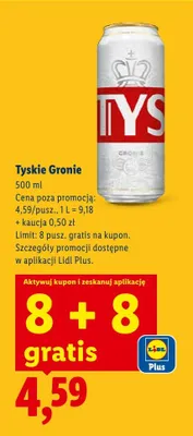 Piwo Tyskie Gronie promocja w Lidl