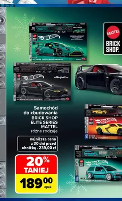 Samochód do zbudowania Brick Shop Elite Series Mattel promocja w Carrefour