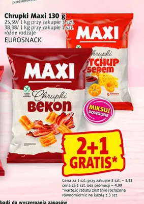 Chrupki Maxi bekon promocja w Prim Market