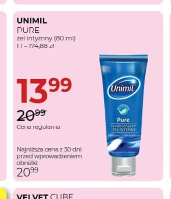 Żel intymny Unimil Pure promocja w Drogerie Jawa