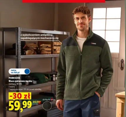 Bluza polarowa męska Parkside promocja w Lidl