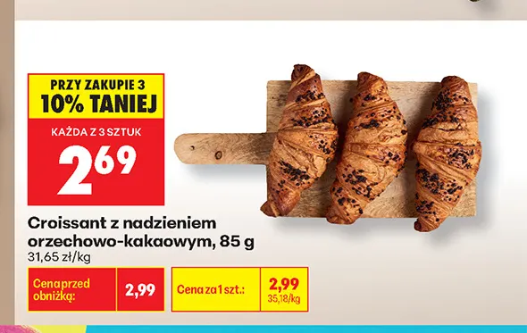 Croissant z nadzieniem orzechowo-kakaowym promocja w Biedronka