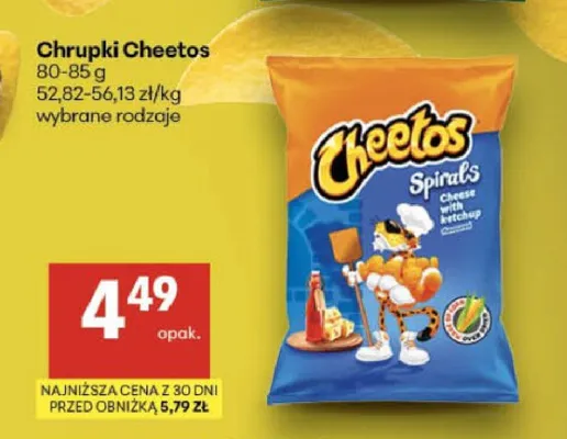 Chrupki Cheetos Spirals Cheese & Ketchup promocja w Delikatesy Centrum