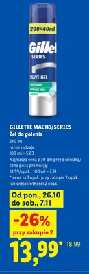 Żel do golenia Gillette Mach3/Series promocja w Lidl