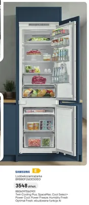 Lodówkozamrażarka SAMSUNG BRB80F26DES0EO Twin Cooling Plus SpaceMax Cool Select+ Power Cool Power Freeze Humidity Fresh Optimal Fresh wbudowane funkcje AI promocja w Castorama