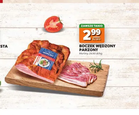 Boczek wędzony parzony Morliny promocja w Stokrotka