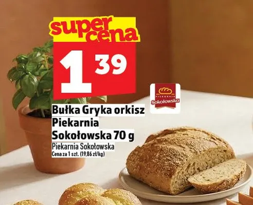 Bułka Gryka orkisz Piekarnia Sokołowska 70 g promocja w TOPAZ