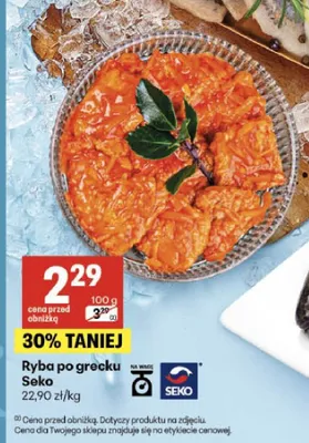 Ryba po grecku Seko promocja w Delikatesy Centrum