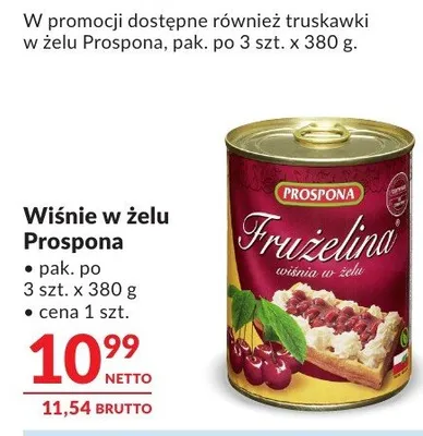 Wiśnie w żelu Prospona promocja w Makro
