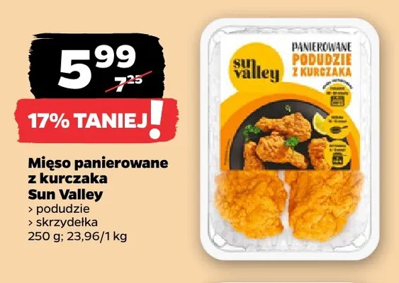 Mięso panierowane z kurczaka skrzydełka Sun Valley promocja w Netto
