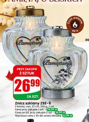 Znicz szklany ZSE-5 promocja w Dino
