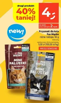 Przysmaki dla kota Pan Mięsko Mini Paluszki promocja w Dealz
