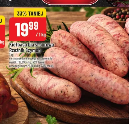 Kiełbasa biała surowa Rzeźnik Szymon promocja w POLOmarket